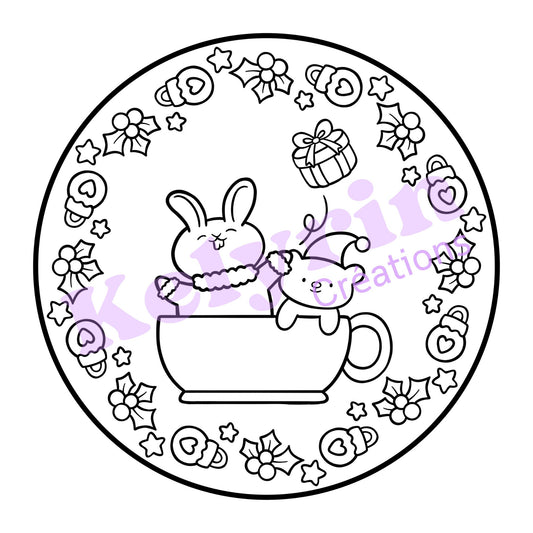 Page de coloriage - Le traîneau de porcelaine