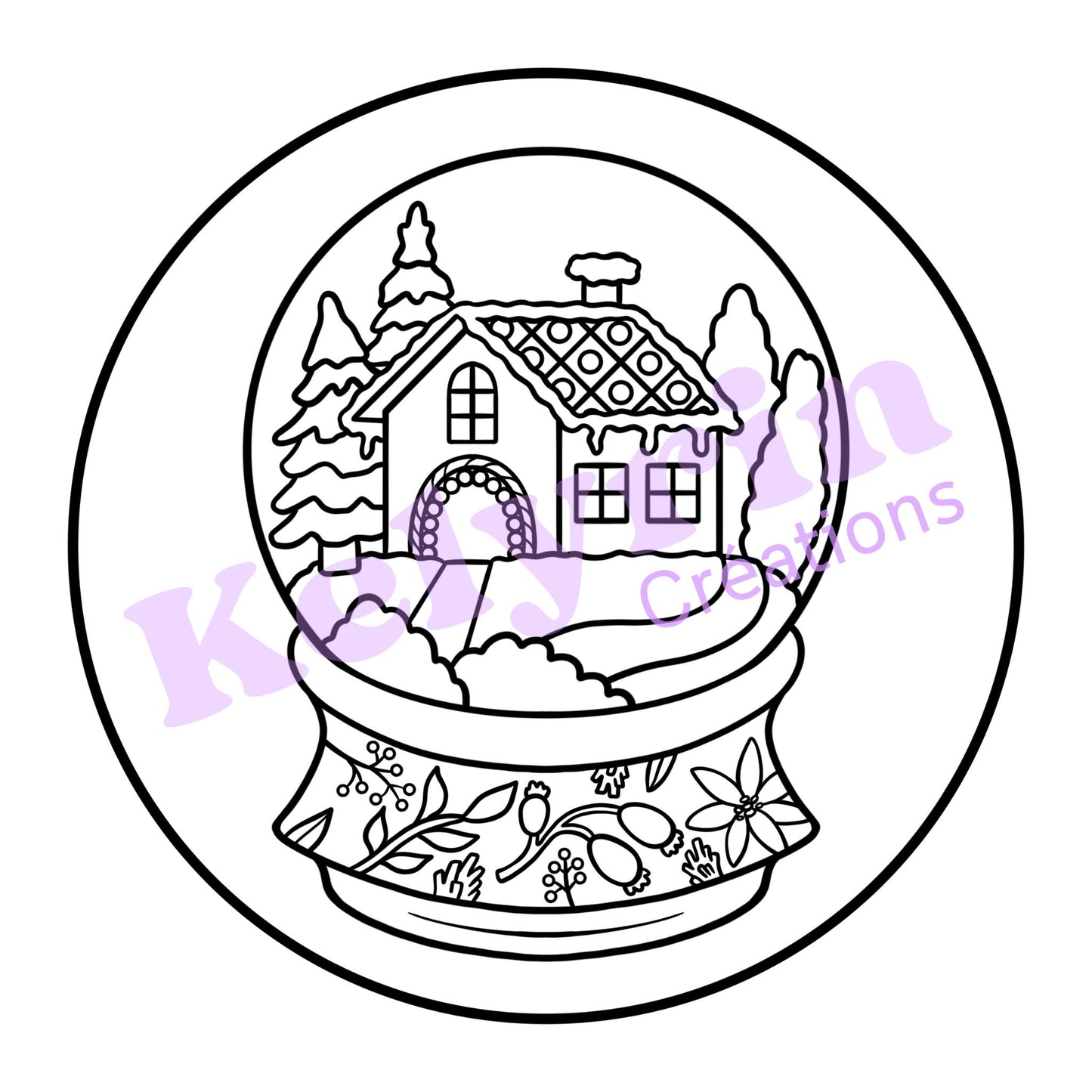 Page de coloriage - Magie d'hiver sous verre