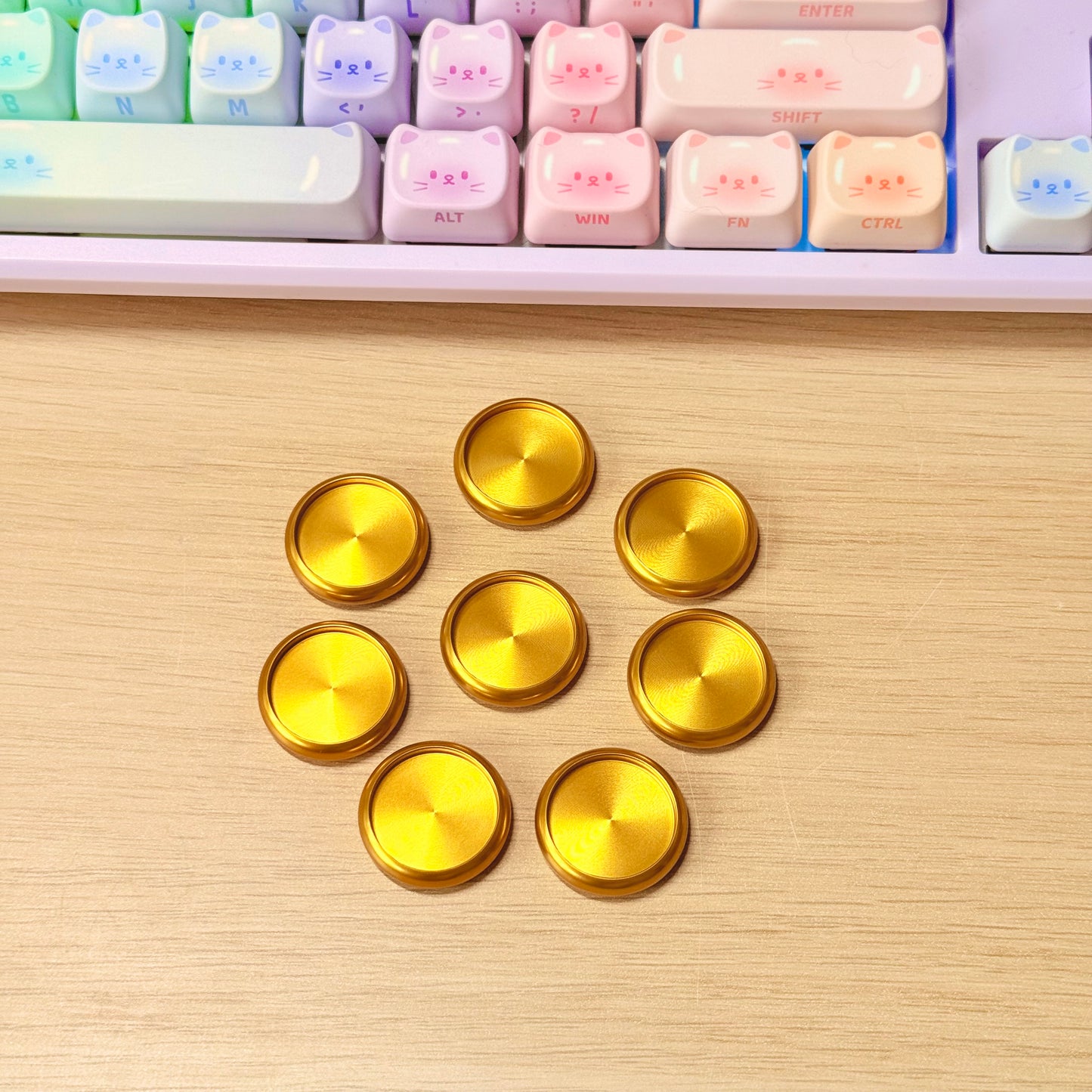 Set de 8 disques en métal - dorés