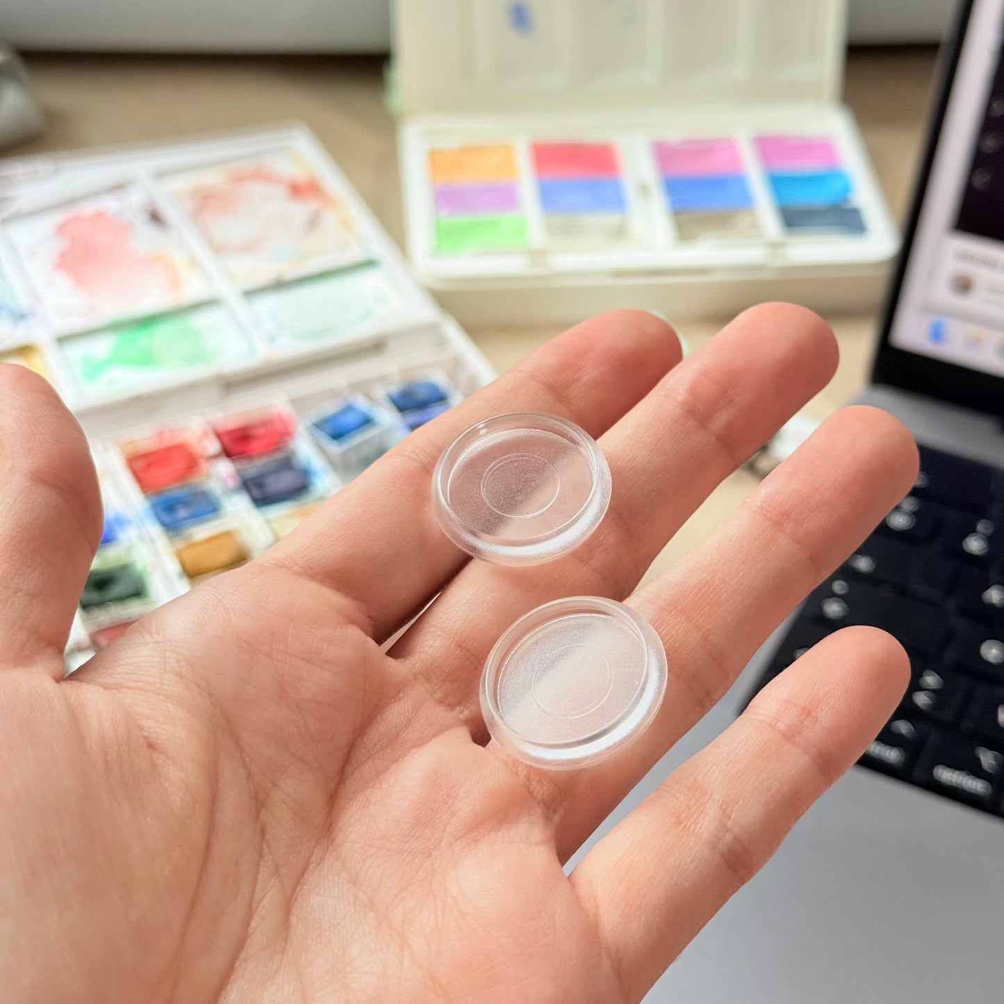 Set de 8 disques en plastique transparent