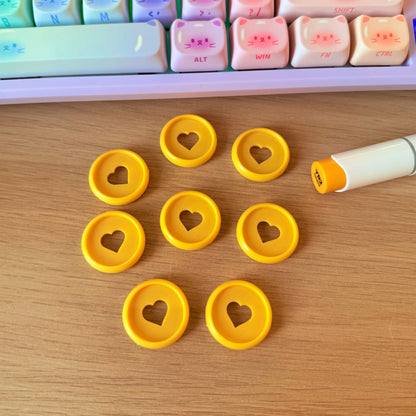 Set de 8 disques plastique pastel – Cœur Orange