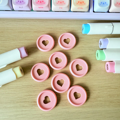 Set de 8 disques plastique pastel –  Cœur Rose