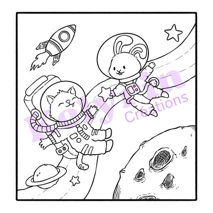 Page de coloriage - Amitié stellaire
