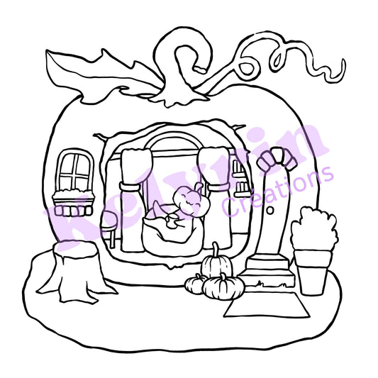 Page de coloriage - Le coin douillet de Citrouillette