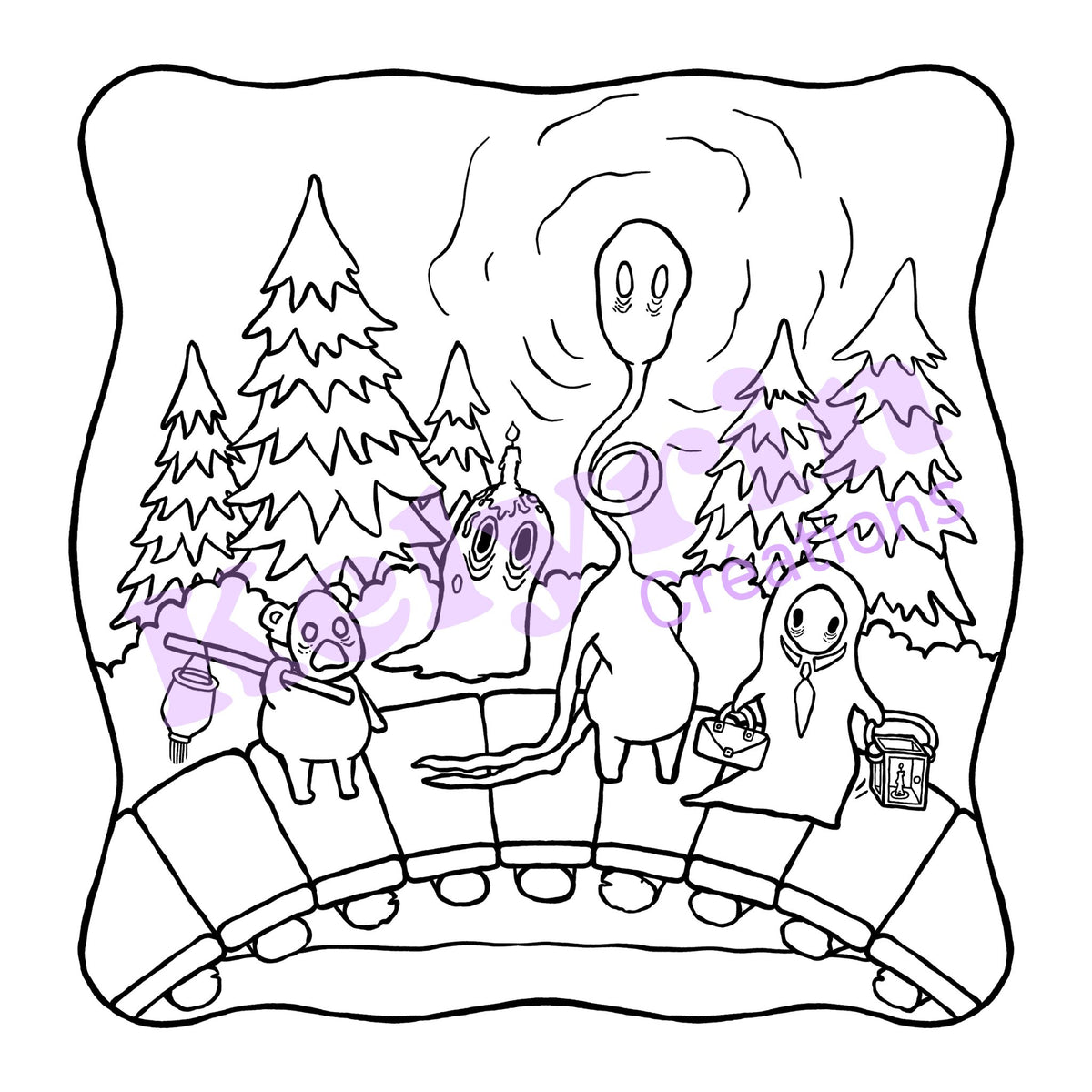 Page de coloriage - Promenons nous dans les bois hantés
