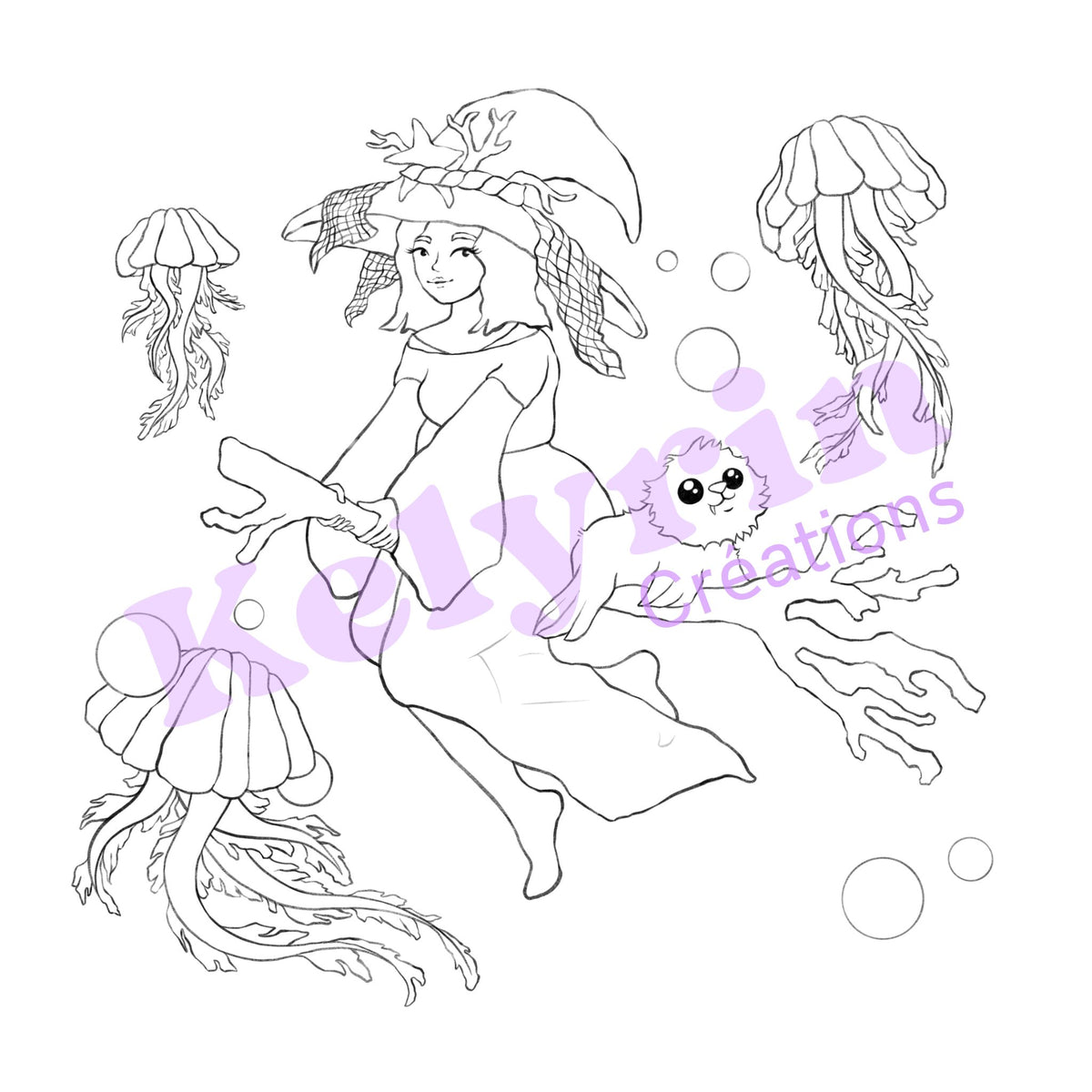 Page de coloriage - Sorcière des mers
