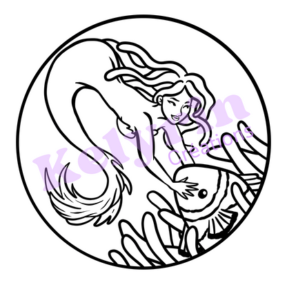 Page de coloriage - Sirène poisson clown