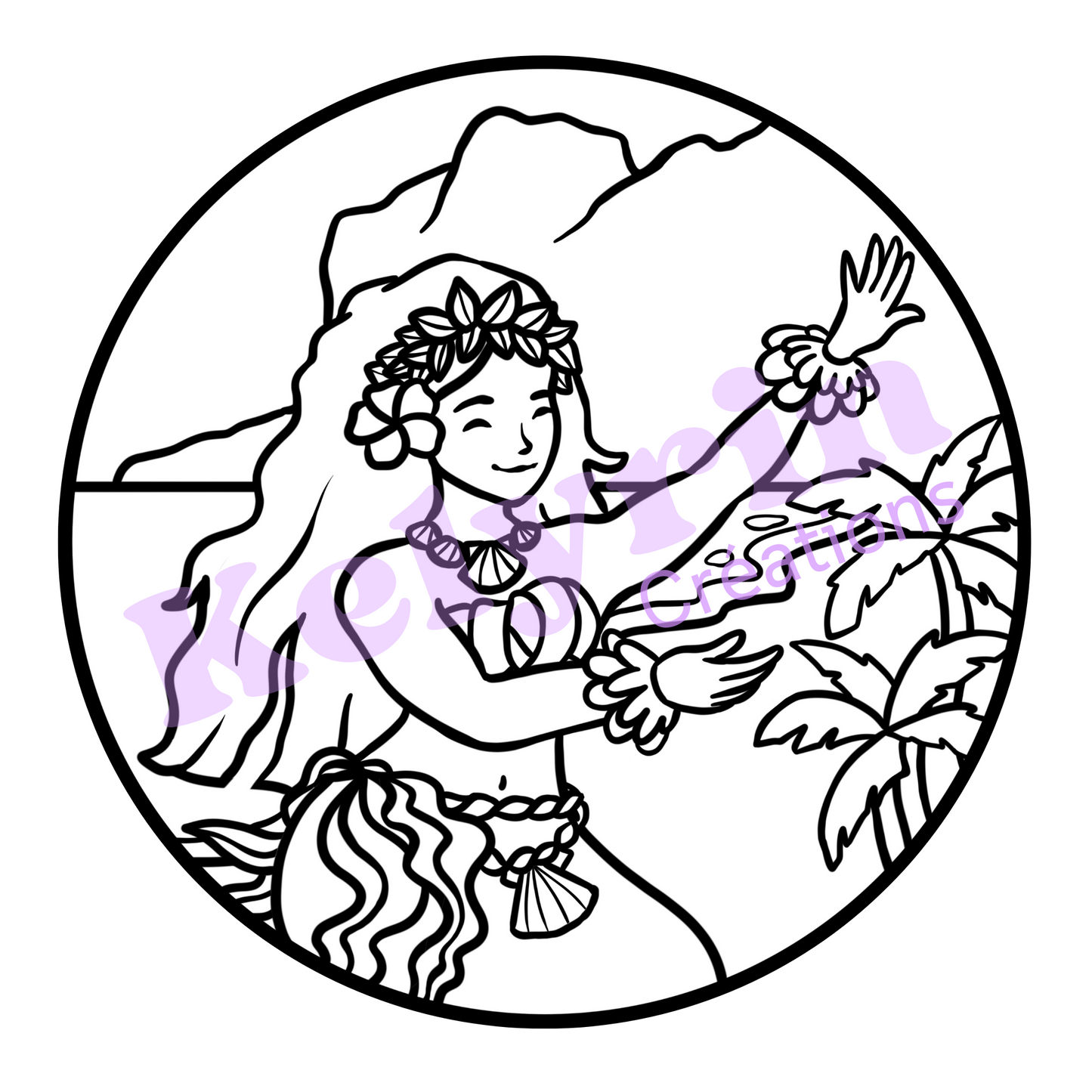 Page de coloriage - Sirène Pacifique