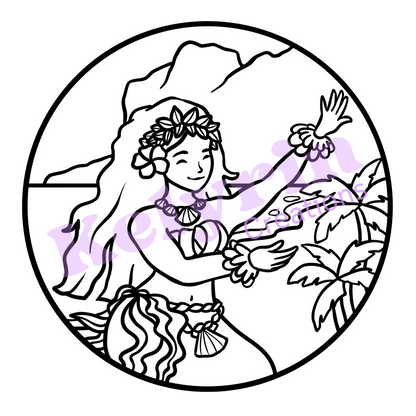Page de coloriage - Sirène Pacifique