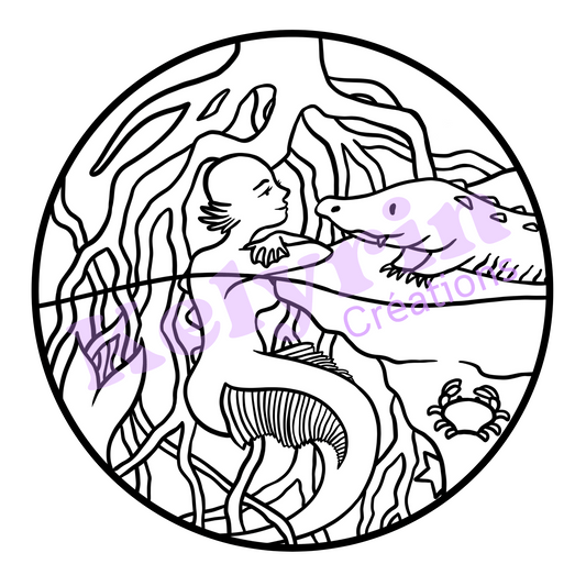 Page de coloriage - Sirène mangrove