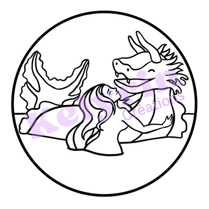 Page de coloriage - Sirène dragon