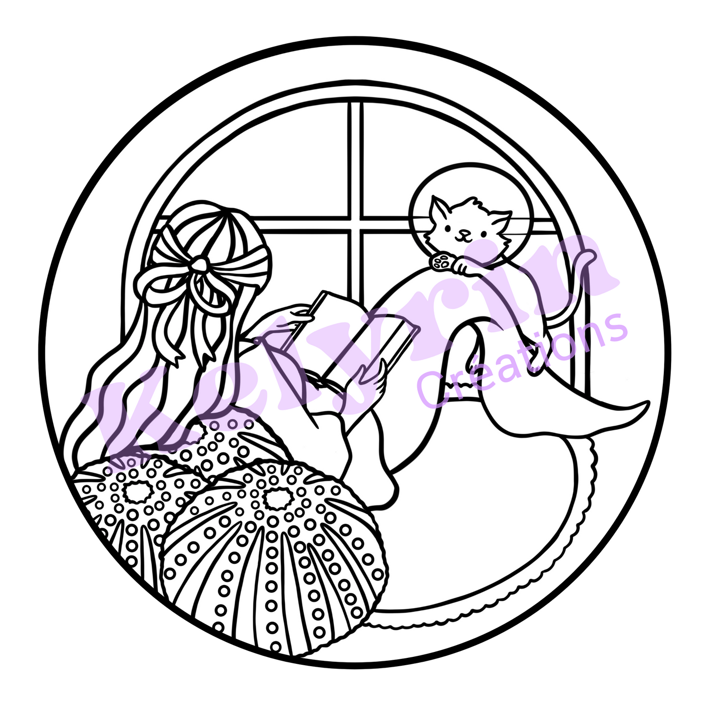 Page de coloriage - Sirène lecture