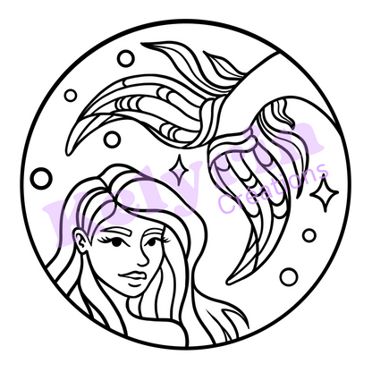 Page de coloriage - Sirène portrait