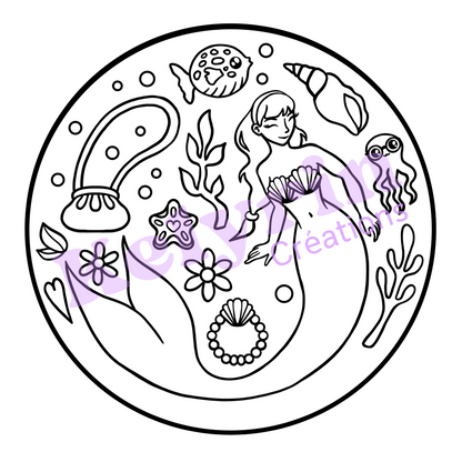 Page de coloriage - Sirène collectionneuse