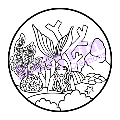 Page de coloriage - Sirène coraux