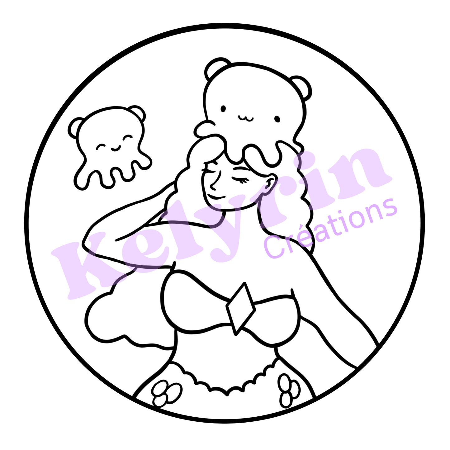 Page de coloriage - Sirène poulpes