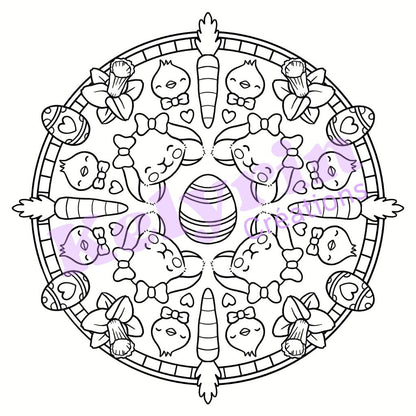 Page de coloriage - Mandala Pâques