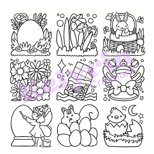 Page de coloriage - Assortiment de Pâques