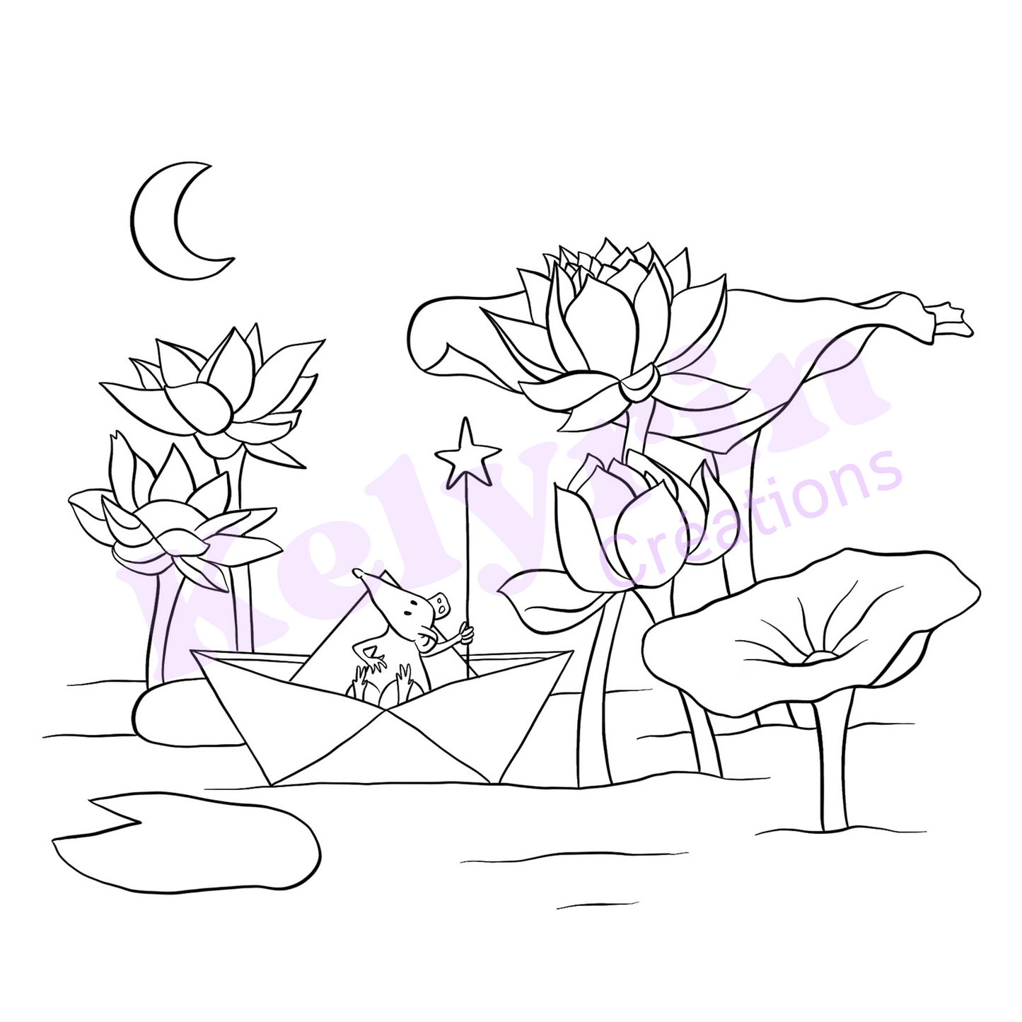 Page de coloriage - Souris bateau