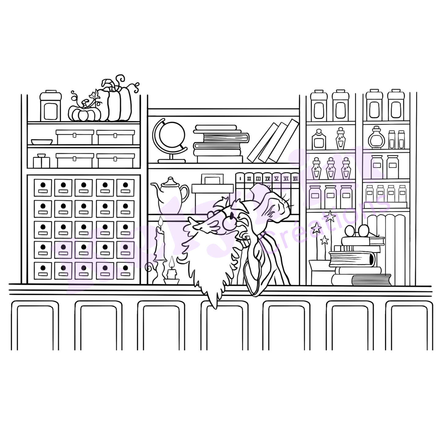 Page de coloriage - Souris apothicaire