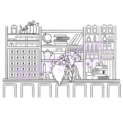 Page de coloriage - Souris apothicaire